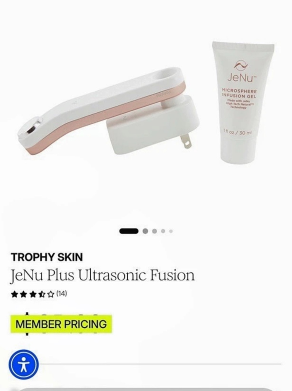 Trophy Skin JeNu Plus Ultrasonic Infusion System White & Pink NWT